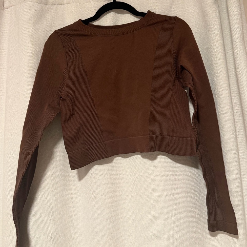 All in Motion Chocolate Long Sleeve Crop Top